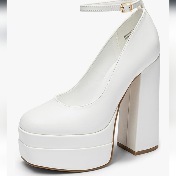 White Platform Heels New - Picture 1 of 16